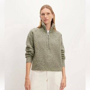 Everlane THE HALF-ZIP SWEATER IN LUXE MERINO Seafoam Green